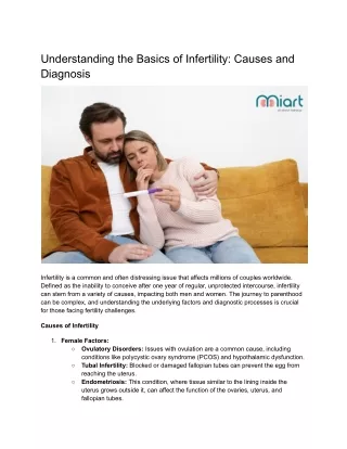 Understanding the Basics of Infertility: Causes and Diagnosis