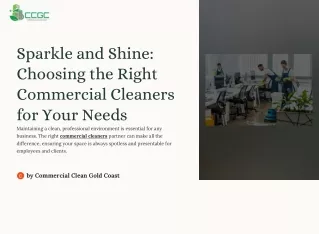 Sparkle and Shine: Choosing the Right Commercial Cleaners for Your Needs