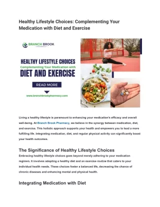 Healthy Lifestyle Choices Complementing Your Medication with Diet and Exercise