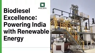 Biodiesel Excellence Powering India with Renewable Energy