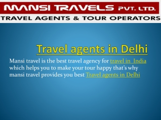 travel agents in Delhi