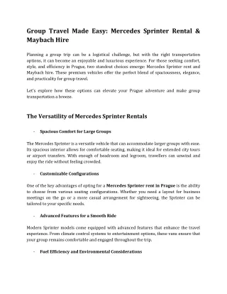 Group Travel Made Easy_ Mercedes Sprinter Rental & Maybach Hire