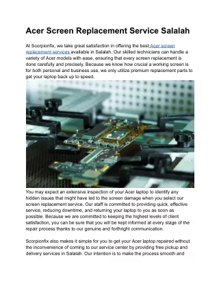 Acer  Screen Replacement Service Salalah
