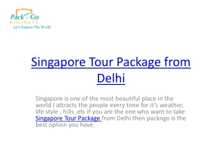 Singapore tour package from Delhi