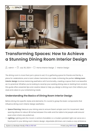 Transform Your Dining Room: Expert Tips and Creative Ideas for Stylish Design