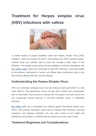 pdf Treatment for Herpes simplex virus (HSV) infections with valtrex