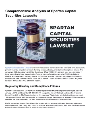 Comprehensive Analysis of Spartan Capital Securities Lawsuits