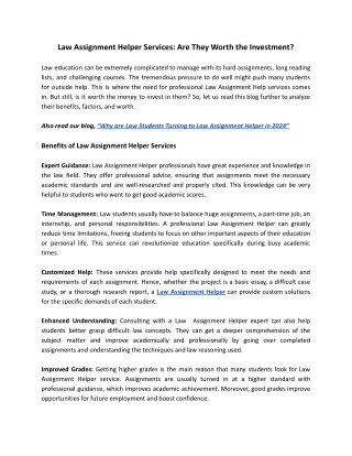Law Assignment Helper Services_ Are They Worth the Investment