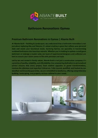 Bathroom Renovations Gymea