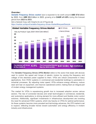 Infrastructure Investments Boost Variable Frequency Drives Market Outlook