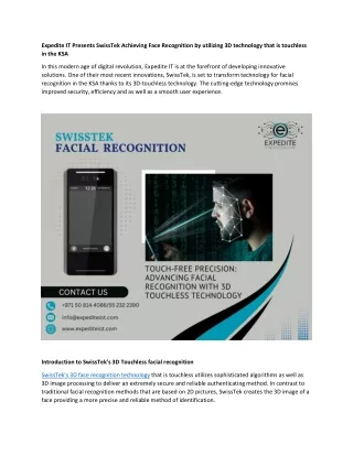 SwissTek Advancing Facial Recognition in KSA
