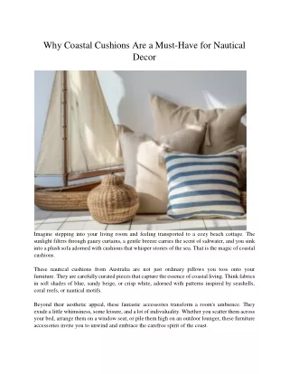 Why Coastal Cushions Are a Must-Have for Nautical Decor