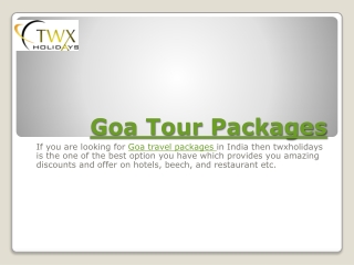 goa tour packages