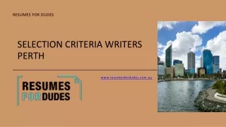 Professional Selection Criteria Writers in Perth for Job Application Success