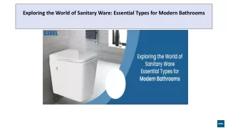 Exploring the World of Sanitary Ware Essential Types for Modern Bathrooms