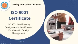 ISO 9001 Certificate | Quality Control Certification