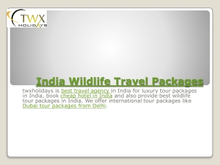 Indian wildlife Travel Packages