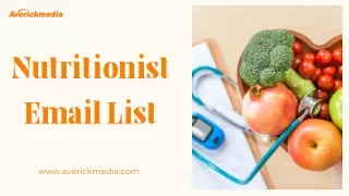 Nutritionist Email List by Averickmedia