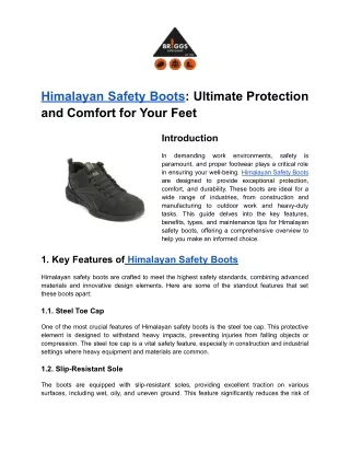 Choosing and Caring for Himalayan Safety Boots