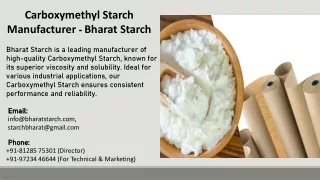 Carboxymethyl Starch Manufacturer - Bharat Starch