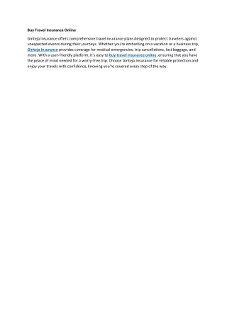 Buy Travel Insurance Online