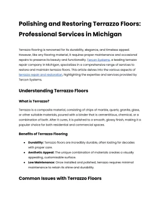 Polishing and Restoring Terrazzo Floors_ Professional Services in Michigan