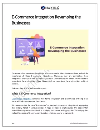 E-Commerce Integration Revamping the Businesses