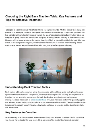 Choosing the Right Back Traction Table Key Features and Tips for Effective Treatment