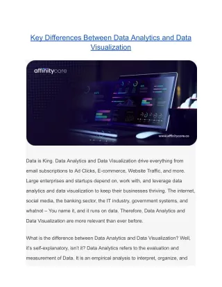 Key Differences Between Data Analytics and Data Visualization