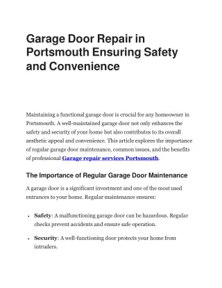 garage door repair portsmouth