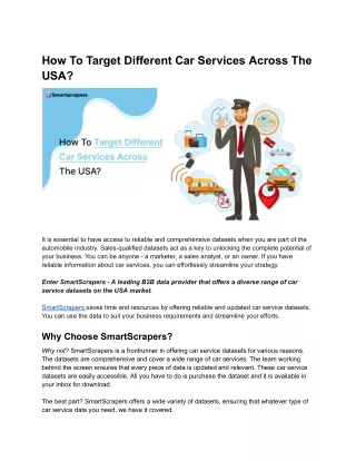 How To Target Different Car Services Across The USA