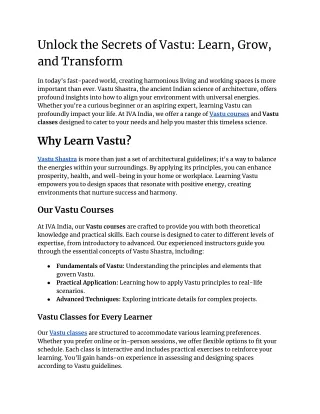 Unlock the Secrets of Vastu_ Learn, Grow, and Transform