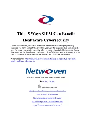 5 Ways SIEM Can Benefit Healthcare Cybersecurity