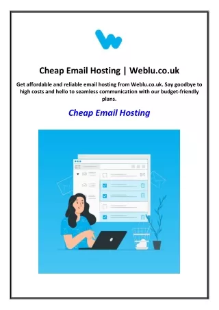 Cheap Email Hosting | Weblu.co.uk