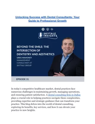 Unlocking Success with Dental Consultants_ Your Guide to Professional Growth