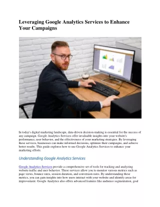 Leveraging Google Analytics Services to Enhance Your Campaigns