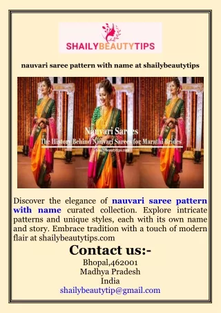 nauvari saree pattern with name at  shailybeautytips