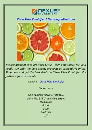 Citrus Fiber Emulsifier  Nexusingredient.com