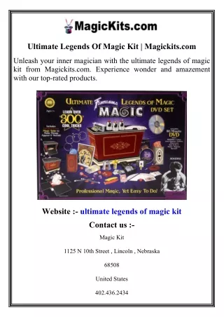 Ultimate Legends Of Magic Kit   Magickits.com