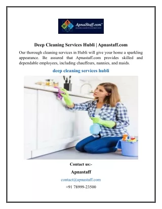 Deep Cleaning Services Hubli  Apnastaff