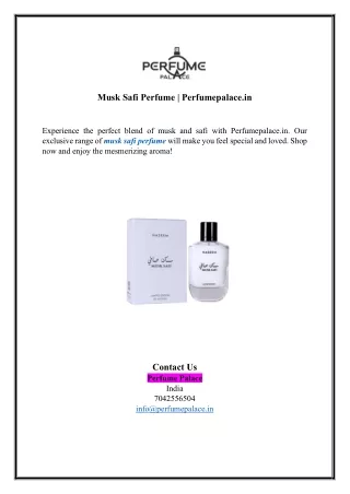 Musk Safi Perfume | Perfumepalace.in