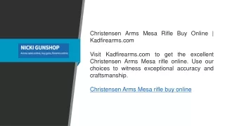 Christensen Arms Mesa Rifle Buy Online | Kadfirearms.com