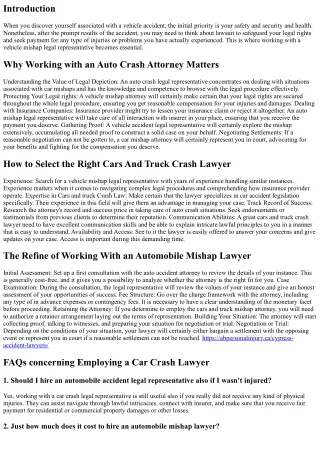 The Crucial Guide to Employing a Vehicle Crash Lawyer