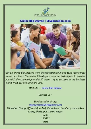 Online Bba Degree  Skyeducation.co.in