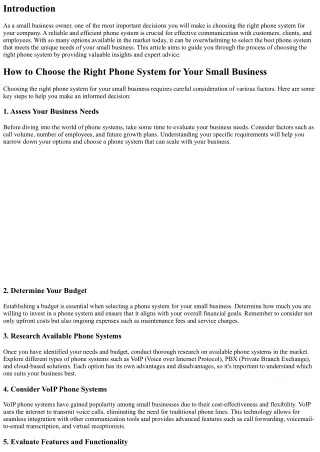 How to Choose the Right Phone System for Your Small Business
