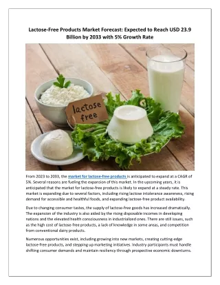 Lactose-free Products Market