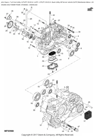 John Deere Buck Utility ALL-Terrain Vehicle (UATV) Worldwide Edition Parts Catalogue Manual (PC9360)