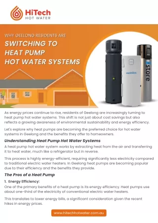 Why Geelong Resident Are Switching To Heat Pump Hot Water System