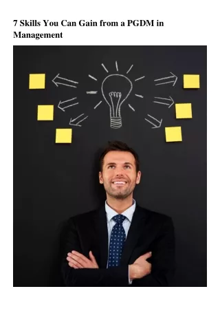 7 Skills You Can Gain from a PGDM in Management