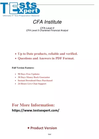 Updated TestSexpert CFA-Level-II Test Questions & Answers PDF Dumps